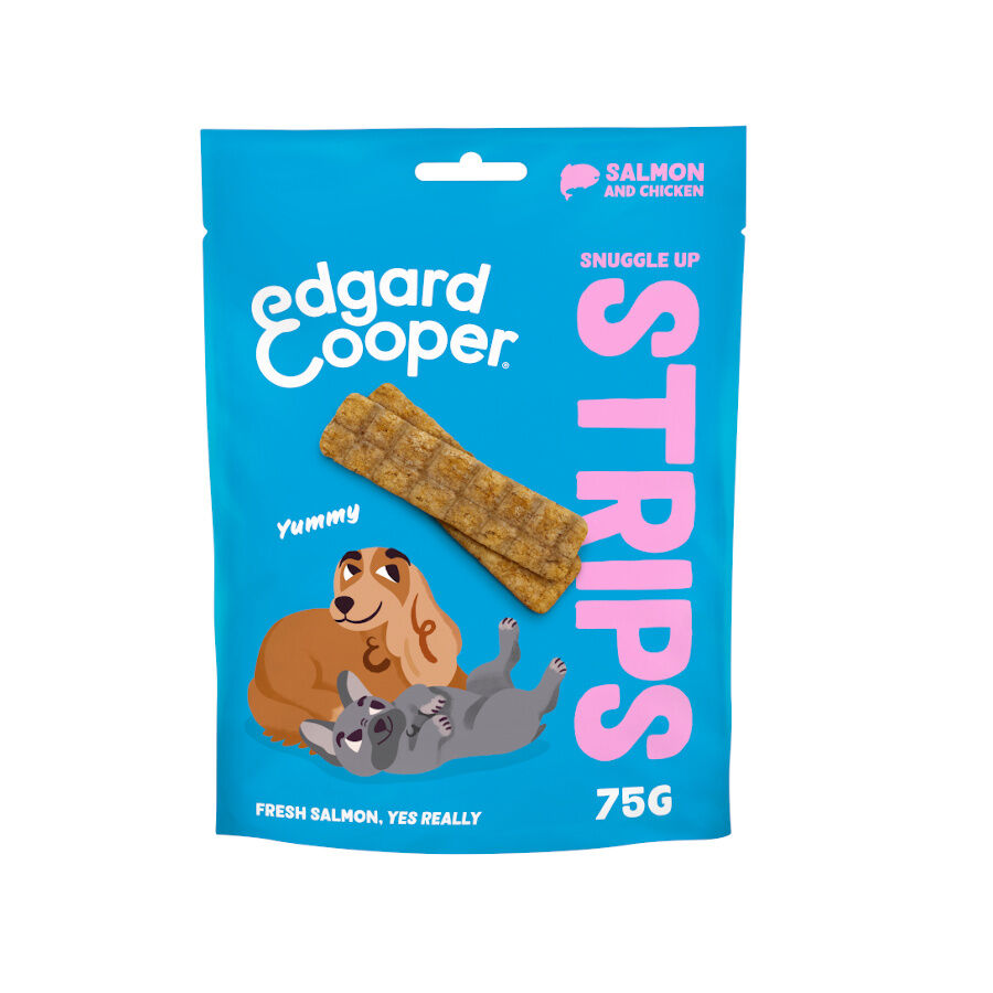 75 g Edgard y Cooper Tiras de Salm&atilde;o e Frango para c&atilde;es, , large Imagem n&uacute;mero 1